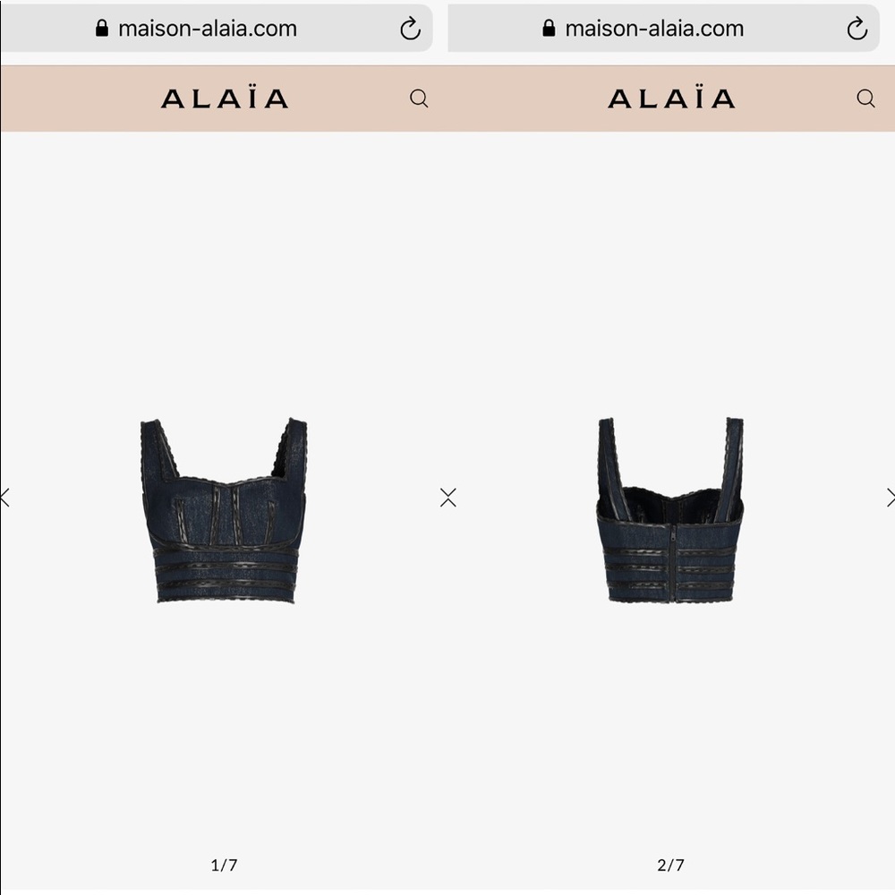 Alaia DENIM BUSTIER TOP